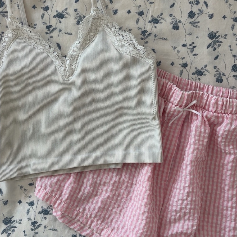 Altar’d state pink gingham sleep set
